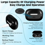 Digital Sound Amplifiers for Ears with Noise Cancelling, Rechargeable Mini Personal Sound Amplifiers TV Earbuds with Portable Charging Box, Suitable for Adults, Elderly, Pair (Black)