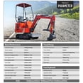 thumbnail image 5 of HUAYEE 1.2 Ton Mini Excavator with Ripper, Rake, 7.87in Bucket & Auger, HY12C Small Digger with 13.5 HP EPA Gasoline Engine, Hydraulic Thumb Clamp, In-stock in the US, 5 of 19