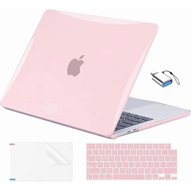 Crystal Pink Kit de Estuche para MacBook Air 13.6" M5/M4/M3/M2 A3449/A3240/A3113/A2681