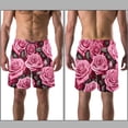 thumbnail image 3 of luoweisi Men's Beach Shorts Quick Dry Swim Trunks with Mesh Lining Roses S, 3 of 5