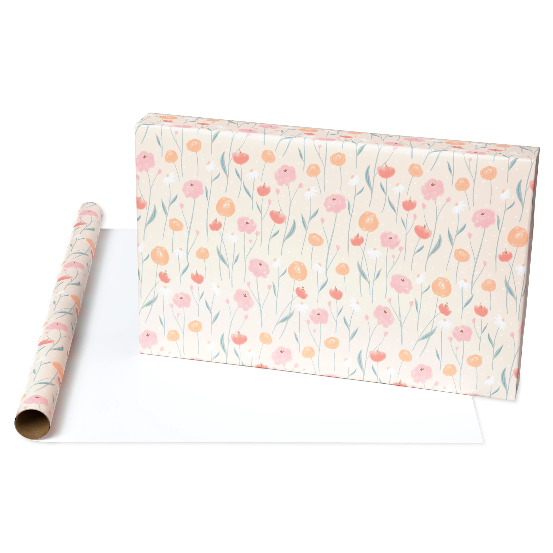American Greetings 30 in. x 96 in. Wedding Wrapping Paper, Florals (1-Roll, 20 Sq. ft.)