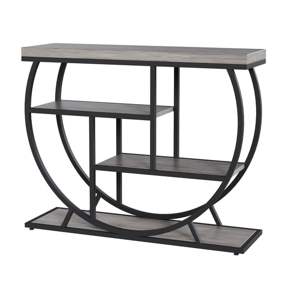 TacleeKii Console Table Set - Space-Saving Storage with Modern Industrial Design, Grey