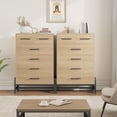 thumbnail image 6 of EastVita 6 Drawer Dresser Storage Cabinet with Sturdy Metal Base Natural Wood, 6 of 7