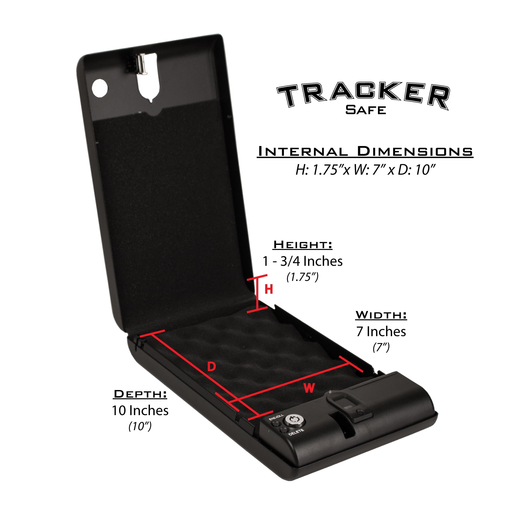 Tracker Safe SPS-04B 12.6 in. Small Pistol Safe, Biometric Lock