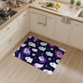 thumbnail image 2 of ODIKA 3'x5' Washable Throw Rug Stain Resistant, Low Profile, Non-Slip Ghost Guitar Halloween Kawaii Cartoon Glitter Stars Faces Motif for Entryway, Kitchen, Mudroom, 2 of 7