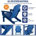 thumbnail image 3 of WILLIAMSPACE Adirondack Chairs Set of 2, Lifetime Outdoor Adirondack Chair Oversized Fire Pit Chair, Weather Resistant HDPE Patio Chair for Garden, Poolside, Backyard, Beach, Navy Blue, 3 of 6