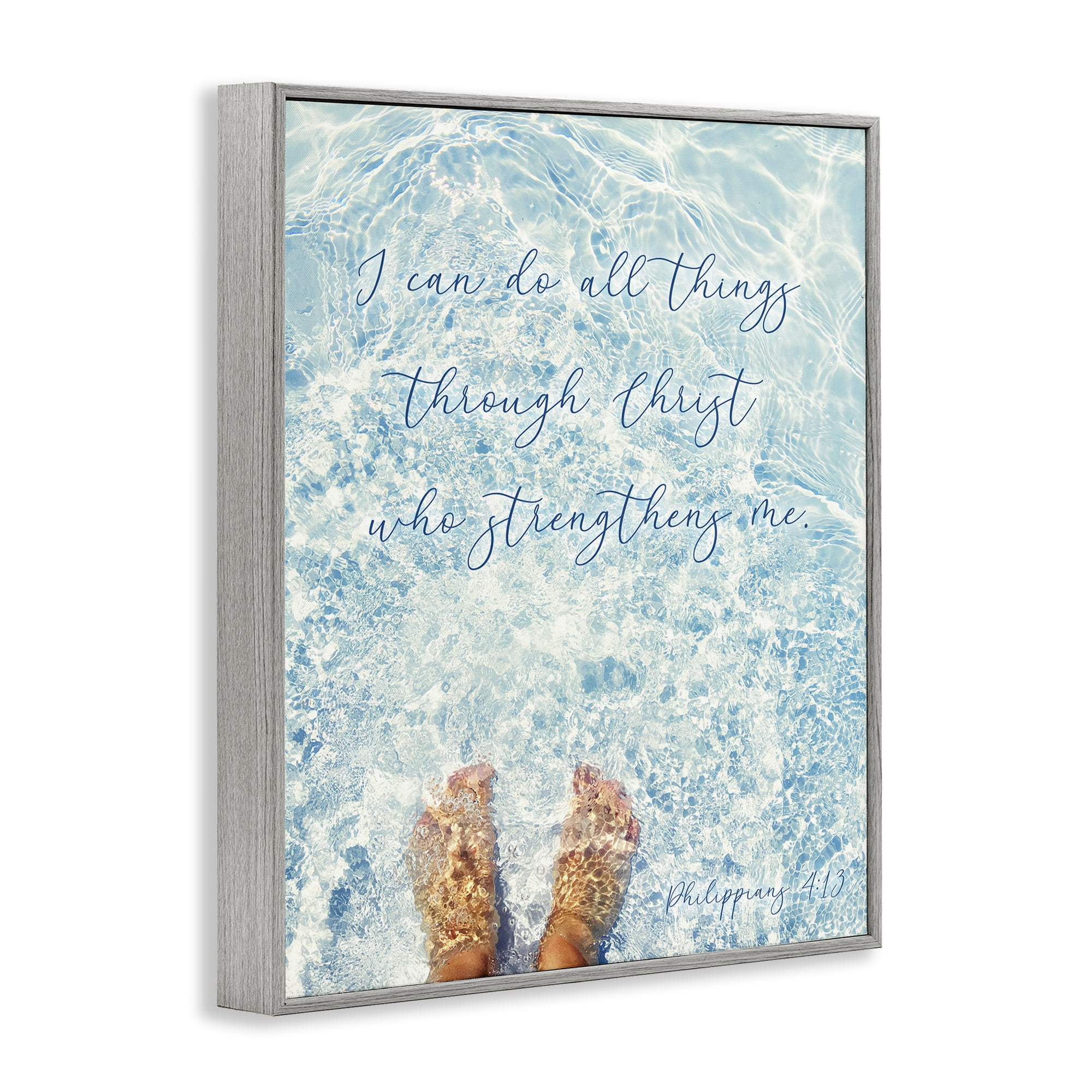 Stupell Industries I Can Do All Things Gray Framed Giclee Art, design by Sarah Jane