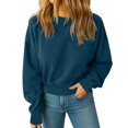 thumbnail image 3 of Soft Crewneck Cropped Sweatshirt For Women Long Sleeve Lightweight Basic Crop Tops 2025, 3 of 3