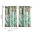 thumbnail image 4 of Vintage Teal Wood Grain Kitchen Curtains - Vintage Tier Cafe Curtains for Bathroom Living RV Rod Pocket Window Drapes 36 Inch 2 Panels Set 28"x36" Window Treatment Tiers, 4 of 4