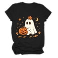 thumbnail image 5 of Akiihool Halloween Shirt Womens Oversized Tshirt Flower Graphic Tees Nashville Music Short Sleeve Shirts Summer Casual Loose Beach Tops (Black,XL), 5 of 7