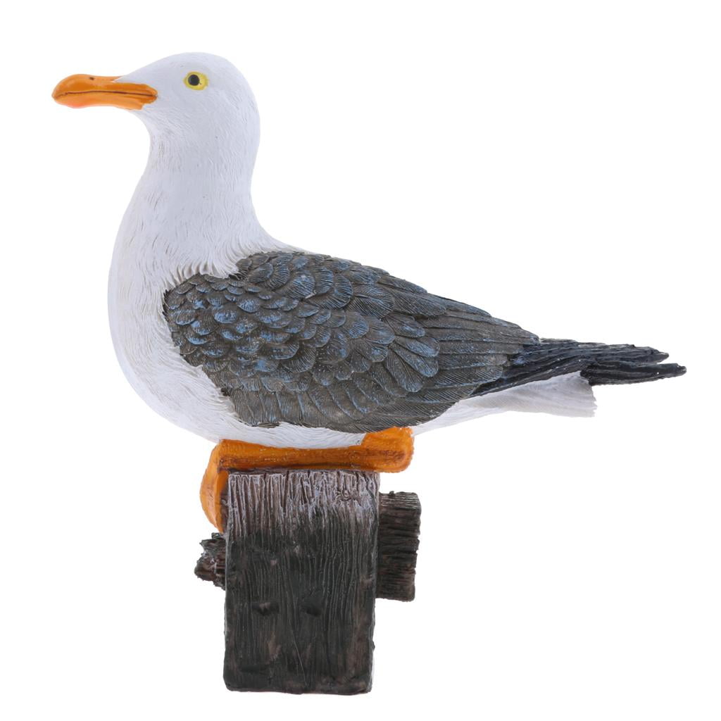 2pcs Resin Craft Seagull Statue Garden Sculpture Outdoor Landscape Decoration