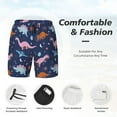 thumbnail image 3 of Gukieu Dinosaur Print Men's Double Layer Sports Swim Trunks, Quick Dry Adjustable Waist Swim Shorts Swimwear-Large, 3 of 6