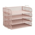 thumbnail image 7 of Mind Reader Stackable Paper Tray, Desktop Organizer, File Storage, Office, Metal, 4 Pcs., Pink, 7 of 7