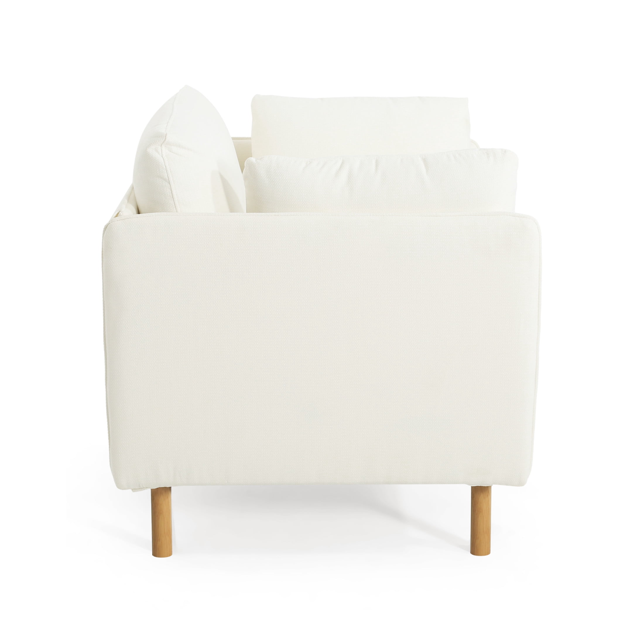Noble House Modern Upholstered Accent Chair with Sturdy Wooden Legs, Cozy Seating for Living Room, White