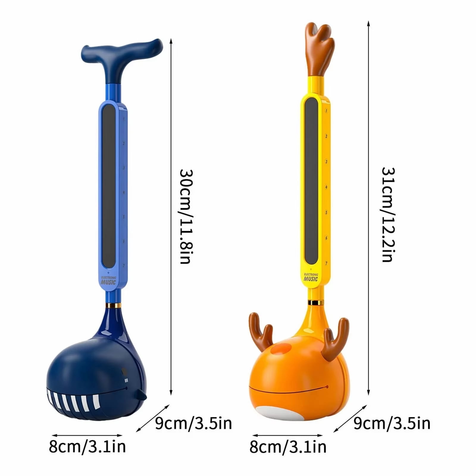 Otamatone Electronic Musical Instrument Synthesizer, Portable Tadpole Piano with 3 Pitches, STEM Music Toy for Kids