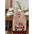 thumbnail image 2 of Table Runners 48 Inches Long Dress Scarves, Christmas Truck Gnomes Farmhouse Kitchen/Dining Table Runner, Short Coffee Tablerunners, Red Black Plaid Xmas Tree Wooden 13x48 Inch, 2 of 7
