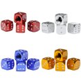 thumbnail image 3 of 4Pcs Dice Design Dust Valve Caps Motorcycles Electric Cars Tyre Tire Stem Cover, 3 of 10