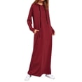 thumbnail image 5 of Celmia Women's Loose Long Sleeve Hooded Dresses Drawstring Sweatshirts, 5 of 14