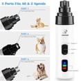 thumbnail image 5 of Dog Nail Grinder, Upgraded Super Quiet Painless Pet Nails Grooming Clippers, 2 Speed Rechargeable Nail Trimmer for Dogs Cats, 5 of 8