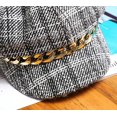thumbnail image 2 of CoCopeaunts Women Newsboy Hats Plaid Tweed Baker Boy Fiddler Cap Beret Cap with Chain Cabbie Paperboy Sailor Hat, 2 of 5
