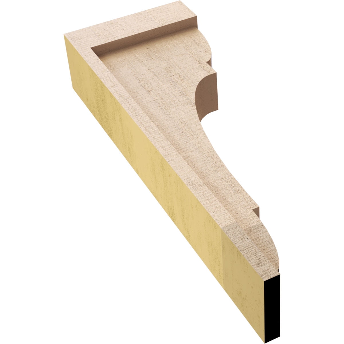 3"W x 6"D x 18"H Thin Bryant Rough Cedar Woodgrain TimberThane Corbel, Primed Tan