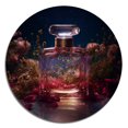 thumbnail image 2 of Designart "Captivating Pink Perfume Artistry" Fashion Perfume Round Metal Art, 2 of 5