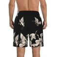 thumbnail image 3 of Naloa Japanese White Crane Men's Beach Shorts, Surfing shorts, Swim trunks, Quick Dry Swim Trunks for Surfing Beach Fun - Large, 3 of 9