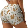 thumbnail image 2 of Xecao Squirrel And Leaves Print Workout Shorts for Women Soft Smooth Gym Yoga Scrunch Active Tennis Workout Running Shorts, 2 of 9