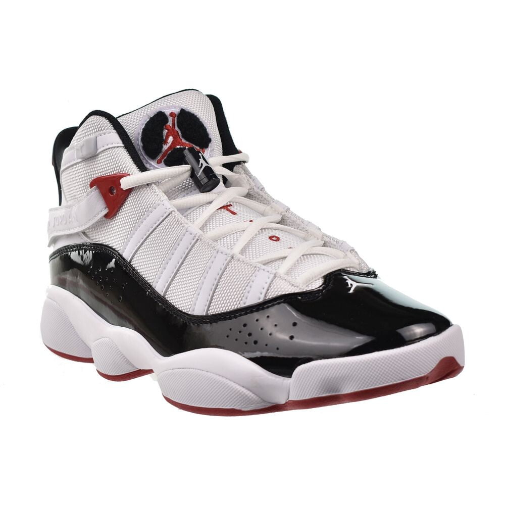 black white and red 6 rings