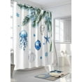 thumbnail image 5 of Blue Coastal Christmas Waterproof Fabric Shower Curtain, Xmas Botanical Starfish Shower Curtain for Bathroom Curtains Bathtubs Hotel Washable Shower Curtains with 12 Hooks Stall 54x78in, 5 of 6