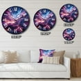 thumbnail image 4 of Designart "Purple Teal Fractal Interstellar Dreams" Abstract Oversized Wall Clock, 4 of 5