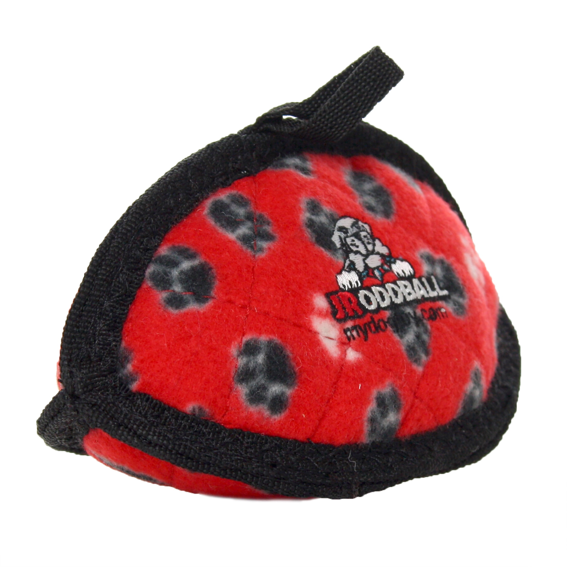 Tuffy Jr Odd Ball Red Paw Durable Plush Dog Toy