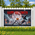 thumbnail image 3 of Orange Theme Halloween Banner Witch Hat Skull Decoration Fabric Material for Halloween Party Outdoor Decoration Indoor Decoration, 3 of 9