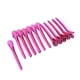 thumbnail image 5 of Juego de 12 pinzas divisorias de pico de pato, pinzas de metal para peinar el cabello. Rosa roja, 5 of 9