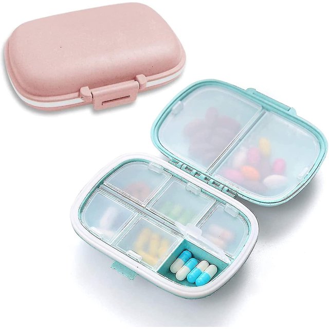 2 píldoras de viaje Caja izer Caja s caja de píldoras portátiles caja de píldoras contenedor de vitaminas