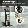 thumbnail image 7 of Kadyn 3-in-1 Convertible Hand Truck Metal Dolly Cart with 4 Rubber Wheels for Transport-Black, 7 of 7