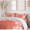 thumbnail image 6 of Ambesonne Spring Duvet Cover Set, Monochrome Botany Wreath, 2-Calking, Salmon and White, 6 of 7