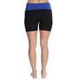 thumbnail image 3 of Nouveau Women's Workout Active Yoga Shorts w/ Fold Over Waistband - Ladies Casual Loungewear, 3 of 3