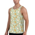 thumbnail image 2 of Lsque Dog And Flower Pattern Mens Tank Tops Muscle Athletic Quick Dry Sleeveless Workout Fitness T Shirts Beach Tank Top, Loose-fit Sleeveless Shirt for Men-Medium, 2 of 7