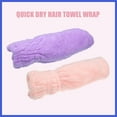 thumbnail image 6 of Vocoste 2Pcs Coral Fleece Hair Drying Towel Dry Cap Quick Drying Lightweight for After Bath Drying Hair Pink, Purple, 6 of 7