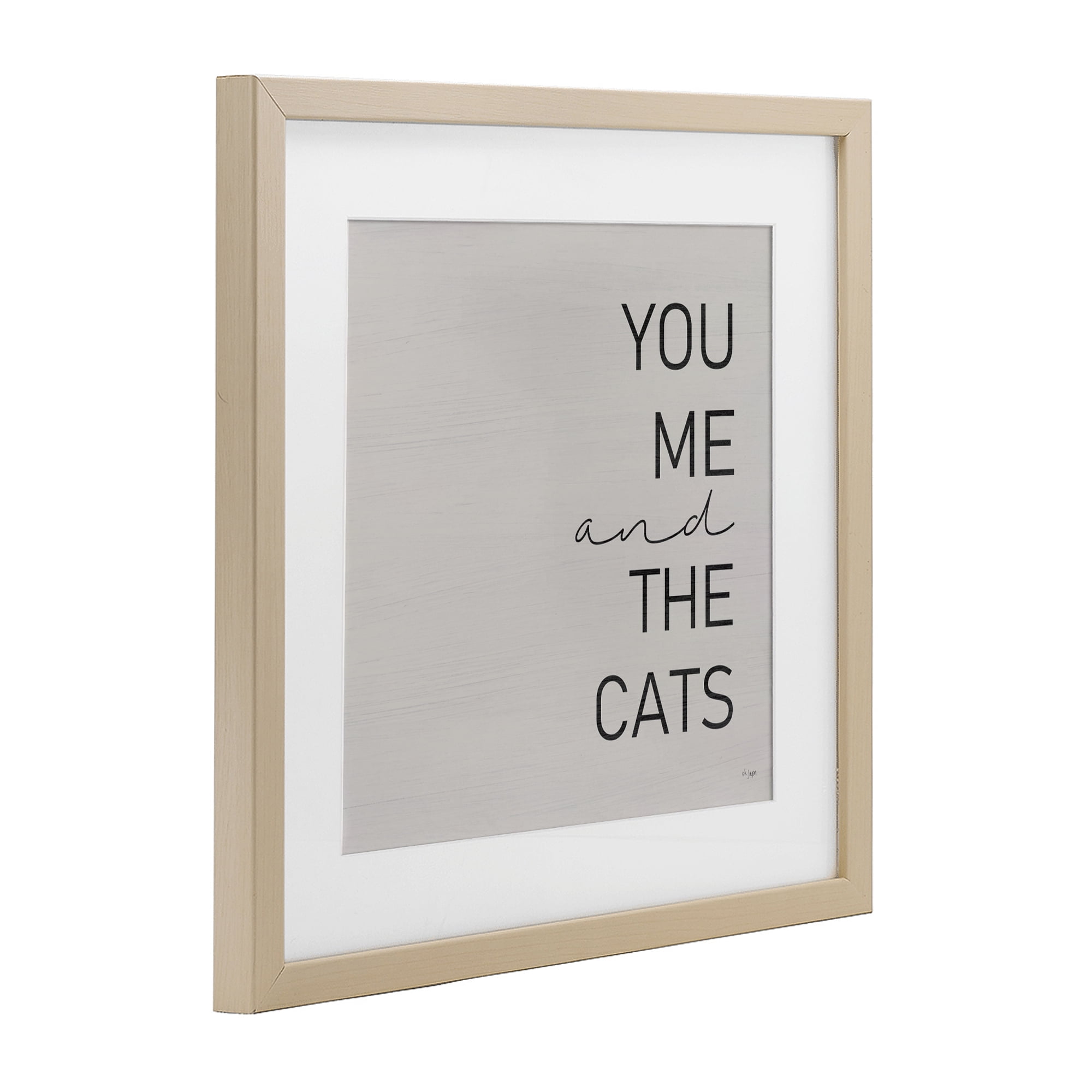 Stupell Industries Minimal You Me & Cats Birch Framed Print Under Glass, design by Jaxn Blvd.
