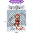 thumbnail image 5 of Hello Winter Yorkshire Terrier Smiling in Red Scarf Hat Welcome Christmas Quilt Bedding Set Yorkie Dog Lover Gifts 1 Blanket Bed Cover 2 Pillowcases - 00017, 5 of 5