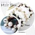 thumbnail image 5 of Coleteros elásticos negros con perlas y cristales, accesorios para el cabello para mujeres y niñas (paquete de 3) negro, café, beige, 5 cm, 5 of 5