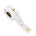 thumbnail image 2 of 1Roll Christmas Stickers Bulk 500 Gold Foil Clear Stickers Roll Self-Adhesive Holiday Cards Envelope Seals for Xmas Tree Winter Craft Gift Decor,Waterproof Decals for Adults Students Party Supplies, 2 of 6