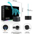 thumbnail image 7 of Dinasour Night Light for Kids - Ticent 3D Tanystropheus USB Lamp Baby Nursery Nightlight 7 Colors Changing Lighting for Boy Girl Room Halloween Christmas Birthday Gifts, 7 of 7