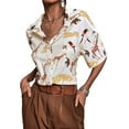 thumbnail image 4 of SweatyRocks Women's Short Sleeve Cute Print Button Down Shirt Tops, 4 of 11