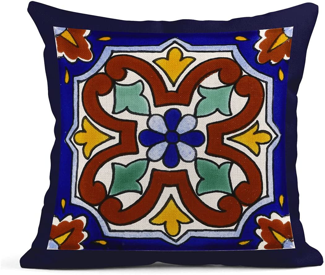 US Seller 4pcs pillow covers cushion covers Mexican Spanish talavera 