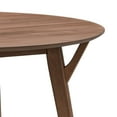 thumbnail image 4 of Dining Table Set for 4, 42.01 Inch Modern Simple Design Round Kitchen Table and 4 Fabric Upholstered Dining Chairs for Dining Room, Kitchen, Saving Space, Walnut, 4 of 7