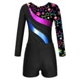 thumbnail image 3 of iiniim Kids Girls Sparkle Ballet Dance Long Sleeve Gymnastics Leotard with Yoga Shorts Set Tracksuit 4-14 Star Black 14, 3 of 7