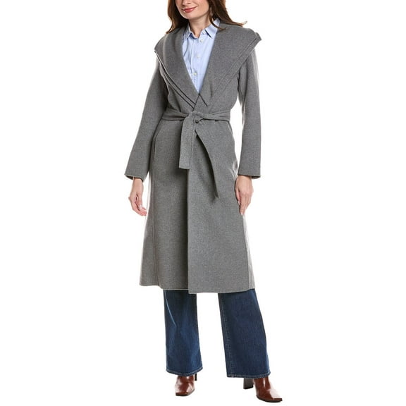 Tahari womens Elliot Wool-Blend Wrap Coat, m, Grey